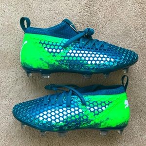 Puma future 18.2 Netfit FG/AG Green/Blue Sz 8 US